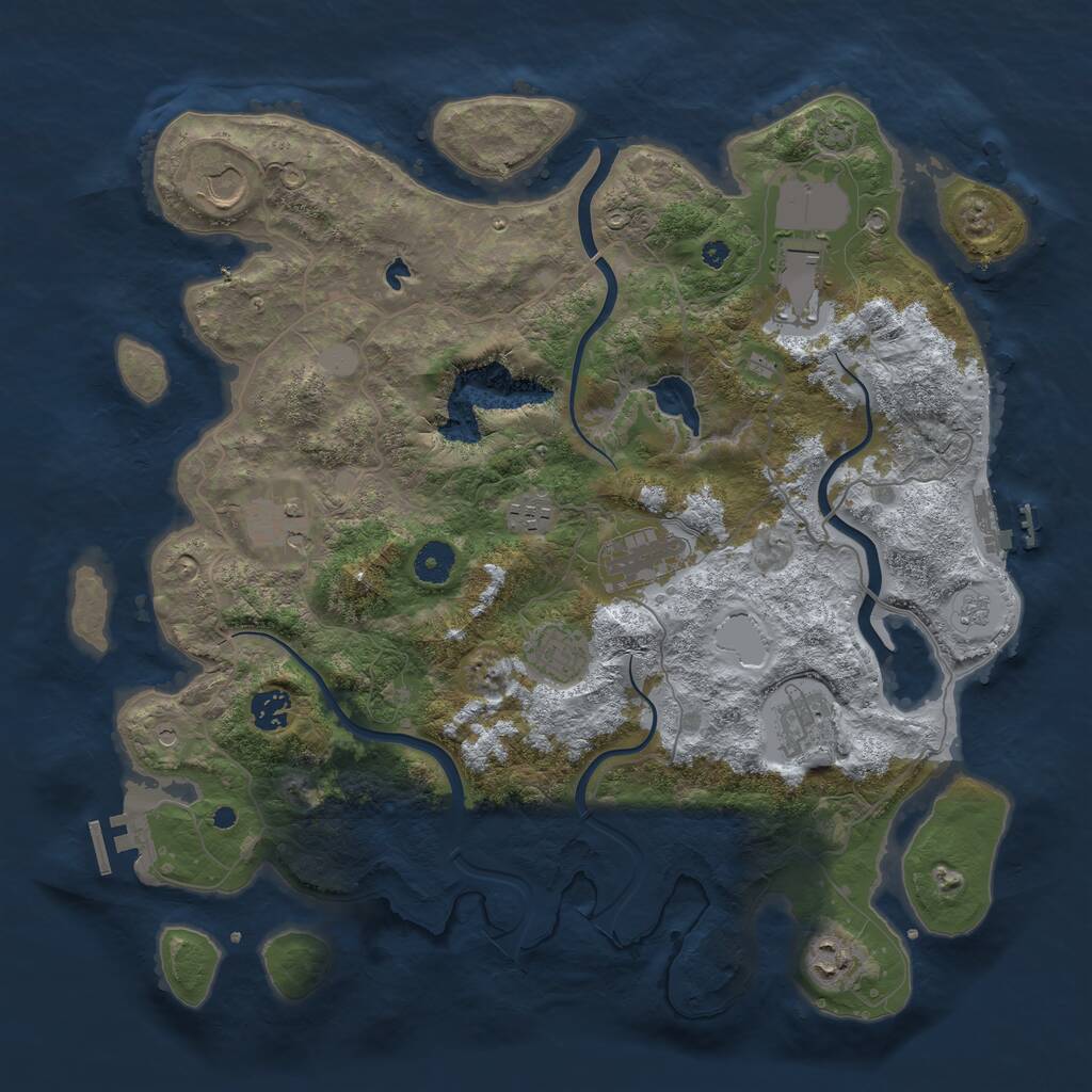 Rust Map: Procedural Map, Size: 4000, Seed: 188925238, 15 Monuments