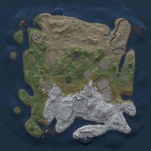 Thumbnail Rust Map: Procedural Map, Size: 3500, Seed: 1707410375, 17 Monuments