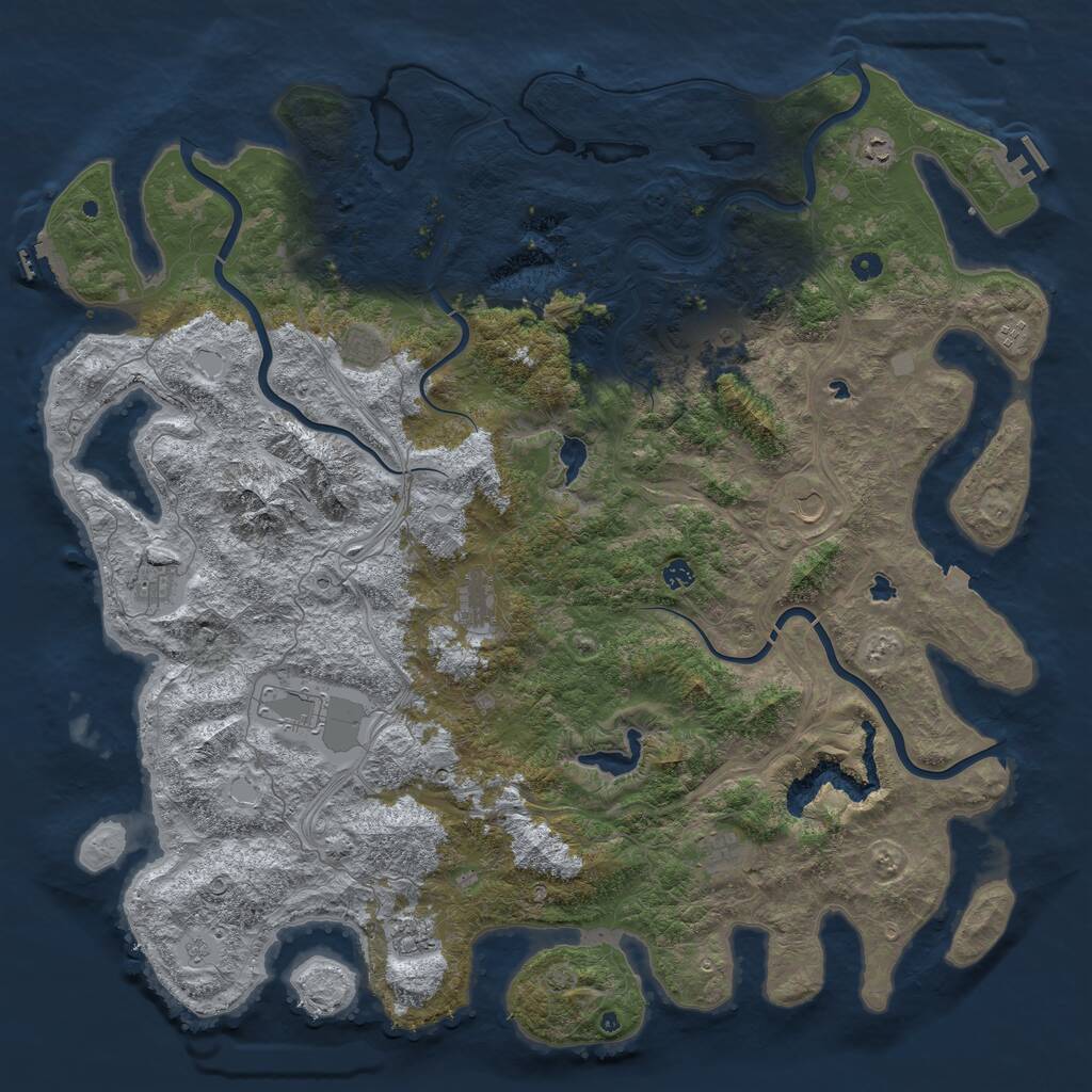 Rust Map: Procedural Map, Size: 5499, Seed: 100, 17 Monuments