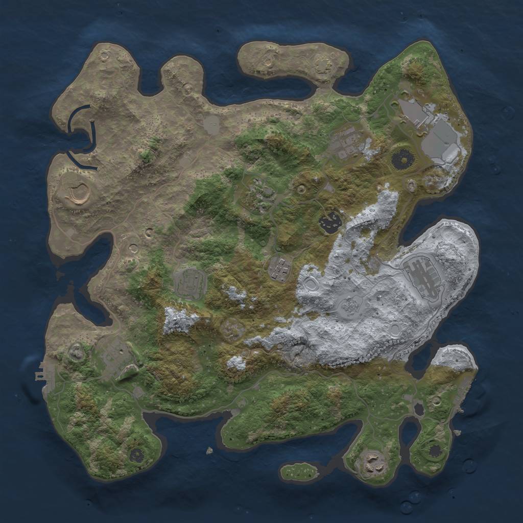 Rust Map: Procedural Map, Size: 3700, Seed: 50172767, 18 Monuments