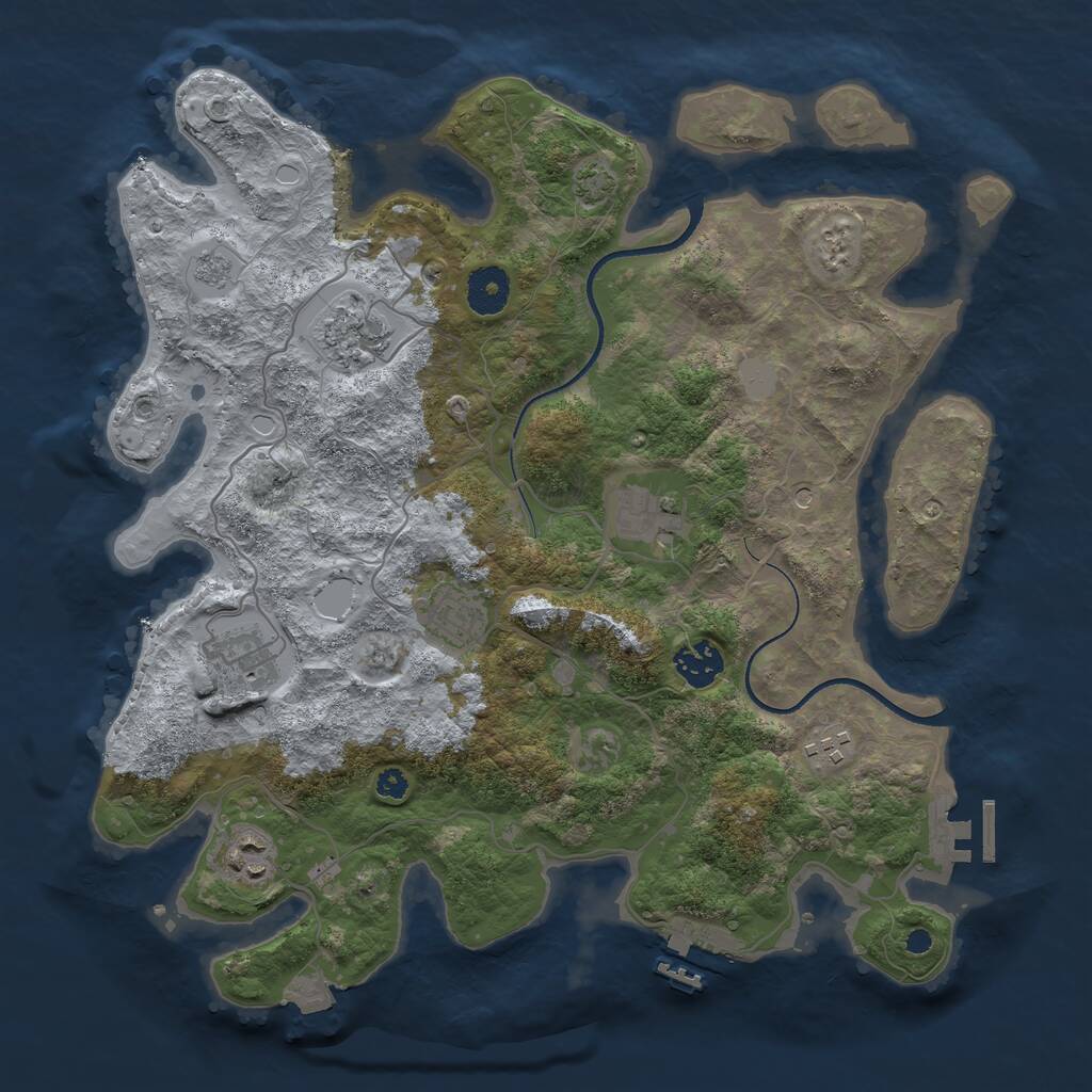 Rust Map: Procedural Map, Size: 3550, Seed: 11866745, 13 Monuments