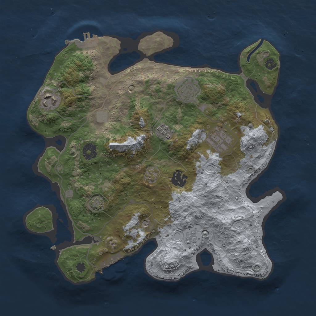 Rust Map: Procedural Map, Size: 3000, Seed: 1405505892, 13 Monuments