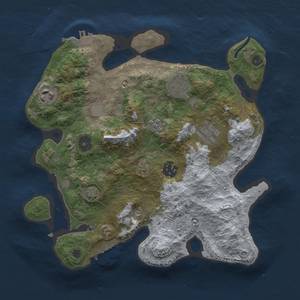 Thumbnail Rust Map: Procedural Map, Size: 3000, Seed: 1405505892, 13 Monuments