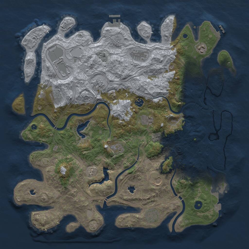 Rust Map: Procedural Map, Size: 4500, Seed: 207, 17 Monuments