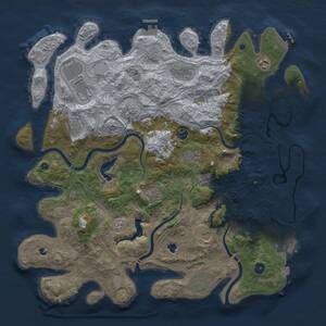 Thumbnail Rust Map: Procedural Map, Size: 4500, Seed: 207, 17 Monuments