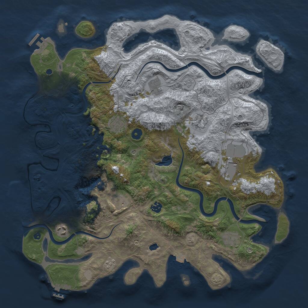 Rust Map: Procedural Map, Size: 4250, Seed: 74237522, 15 Monuments