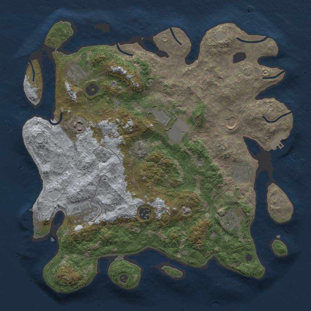 Rust Map: Procedural Map, Size: 3750, Seed: 6433018, 17 Monuments
