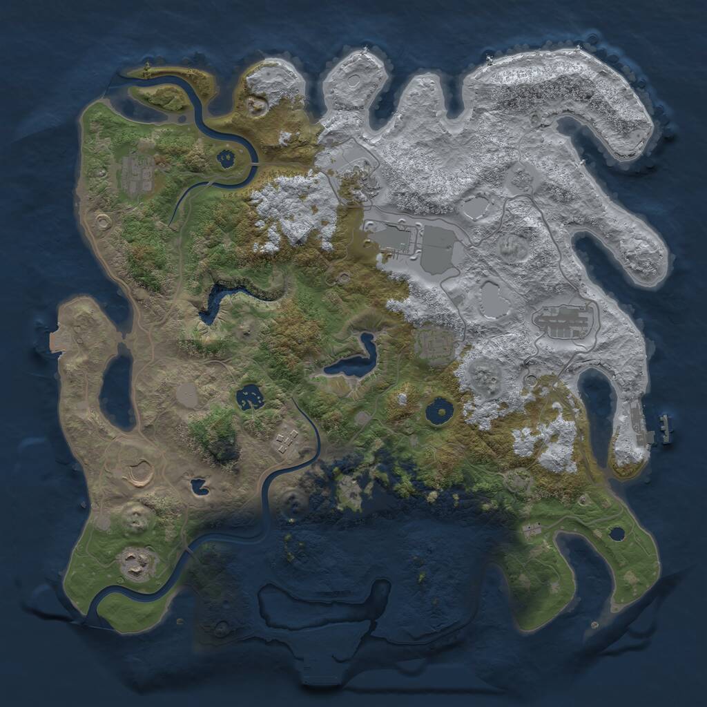 Rust Map: Procedural Map, Size: 4000, Seed: 8573001, 16 Monuments