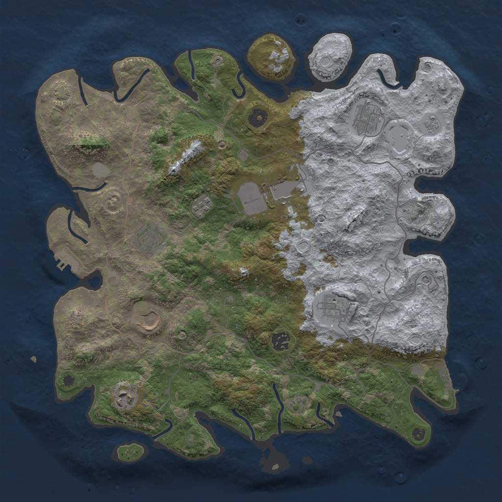 Rust Map: Procedural Map, Size: 4000, Seed: 85225678, 16 Monuments