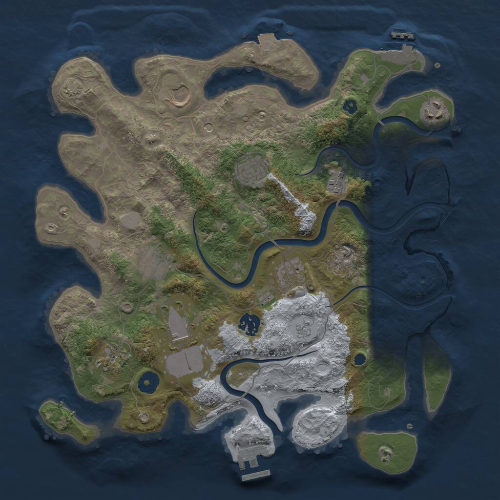 Rust Map: Procedural Map, Size: 3500, Seed: 22744735, 15 Monuments
