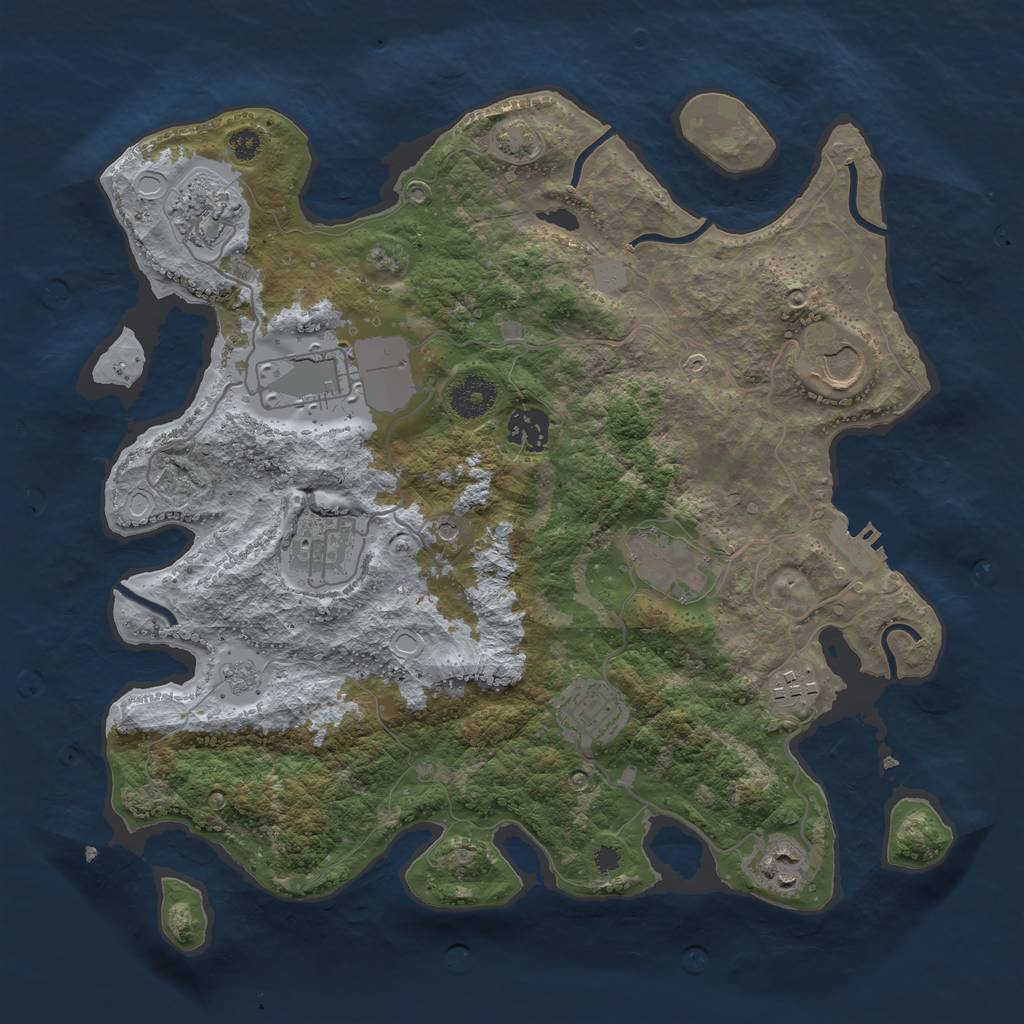 Rust Map: Procedural Map, Size: 3500, Seed: 387857099, 16 Monuments