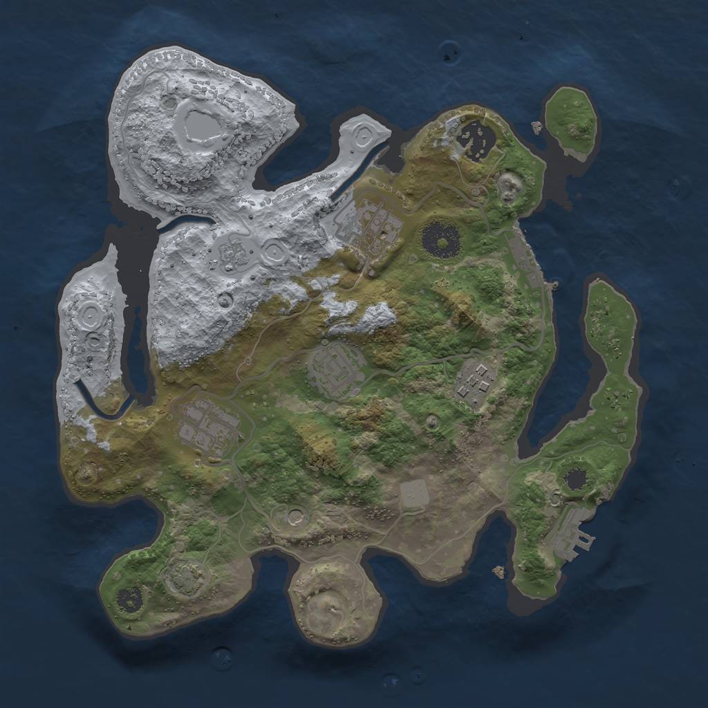 Rust Map: Procedural Map, Size: 2800, Seed: 80492376, 13 Monuments
