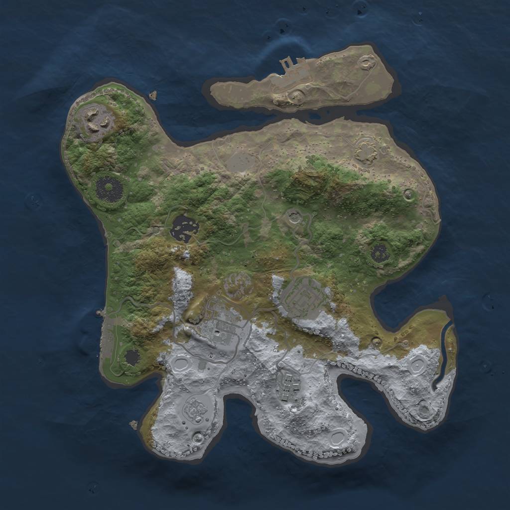 Rust Map: Procedural Map, Size: 2800, Seed: 1447380807, 13 Monuments