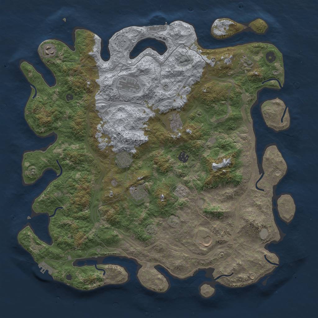 Rust Map: Procedural Map, Size: 4500, Seed: 37564111, 17 Monuments
