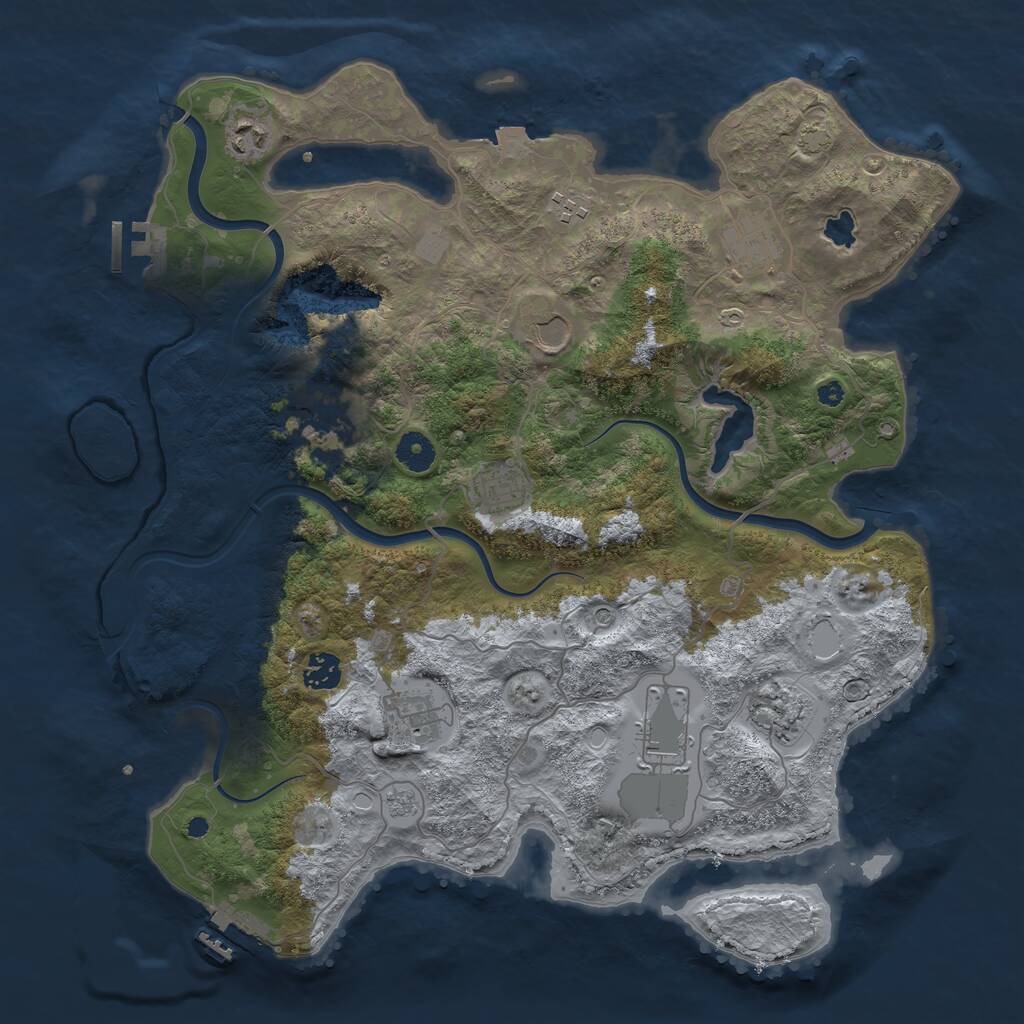Rust Map: Procedural Map, Size: 4000, Seed: 2115555, 16 Monuments