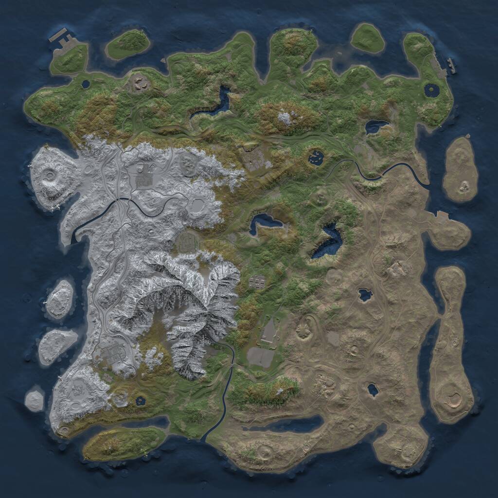 Rust Map: Procedural Map, Size: 5000, Seed: 223118348, 16 Monuments