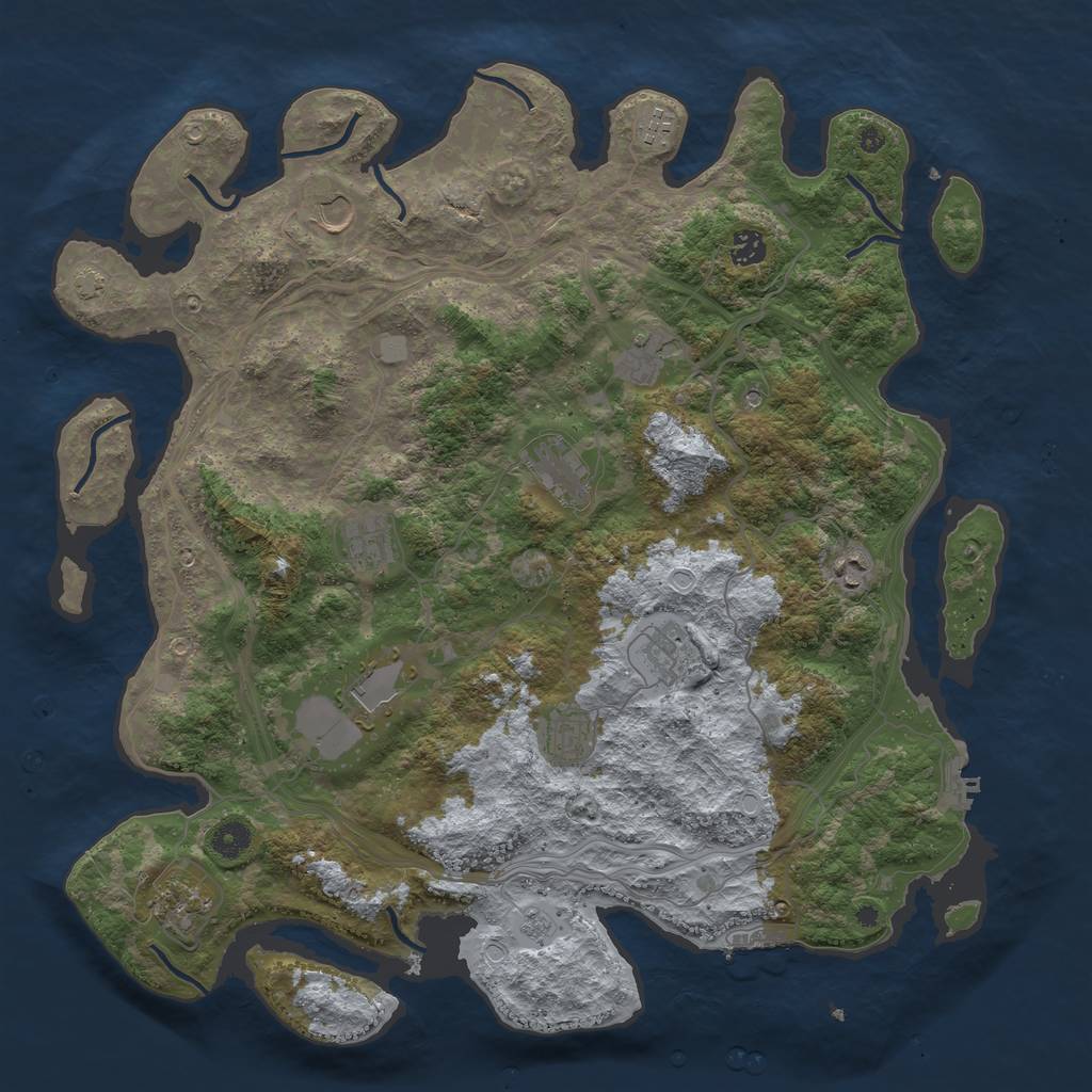 Rust Map: Procedural Map, Size: 4400, Seed: 40230025, 19 Monuments