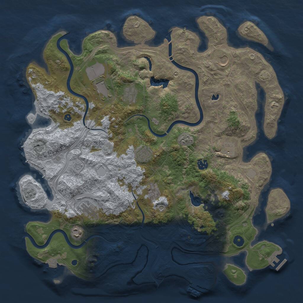 Rust Map: Procedural Map, Size: 4250, Seed: 17183559, 16 Monuments