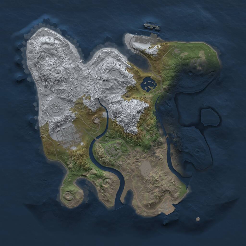 Rust Map: Procedural Map, Size: 2500, Seed: 779545297, 6 Monuments