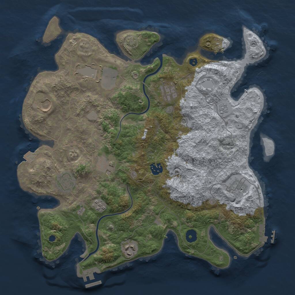Rust Map: Procedural Map, Size: 3600, Seed: 938950738, 15 Monuments