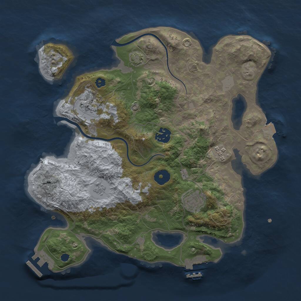 Rust Map: Procedural Map, Size: 3000, Seed: 3340, 9 Monuments
