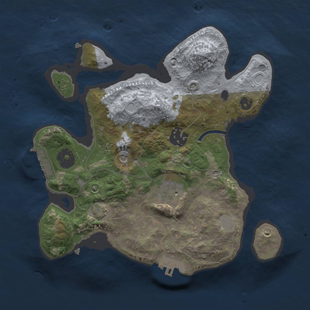 Rust Map: Procedural Map, Size: 2500, Seed: 1699595339, 9 Monuments