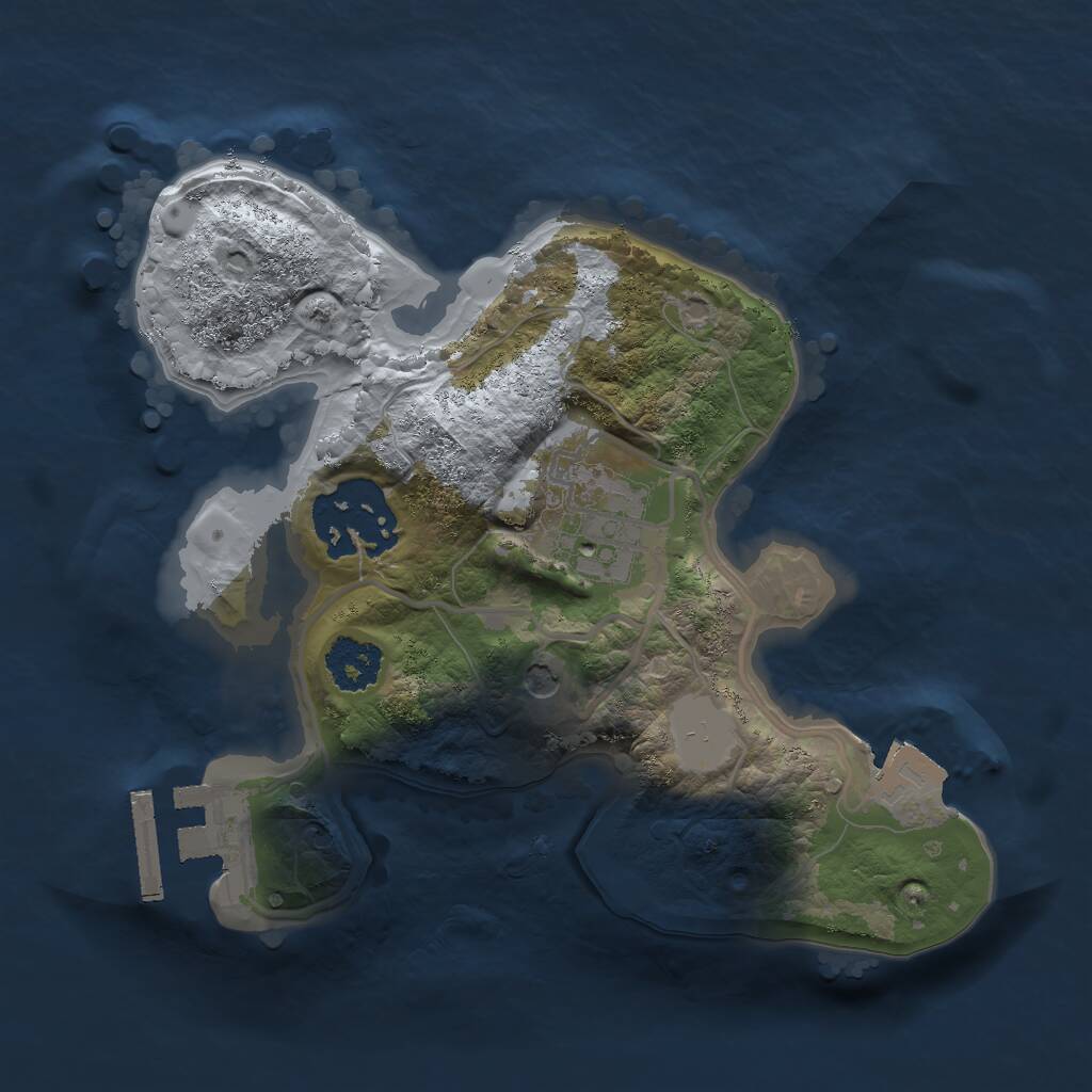 Rust Map: Procedural Map, Size: 2000, Seed: 1097633209, 5 Monuments