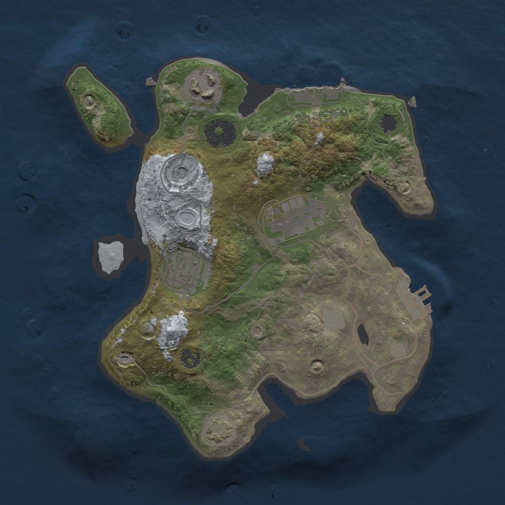 Rust Map: Procedural Map, Size: 2500, Seed: 1982135607, 10 Monuments