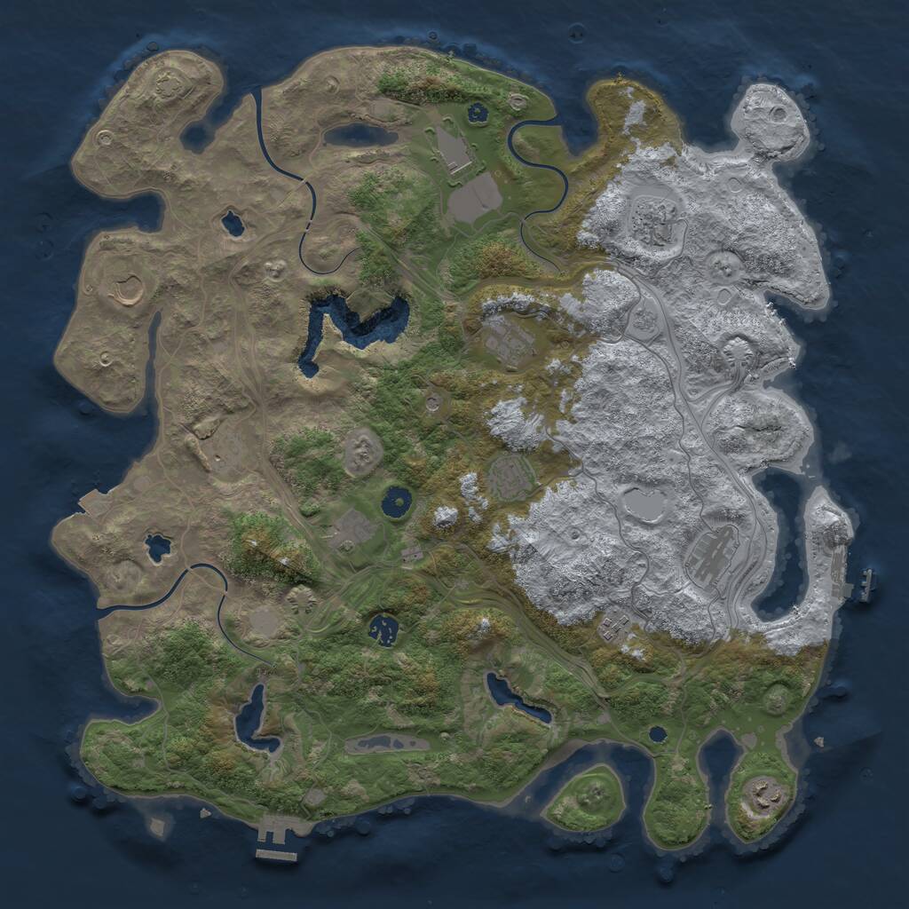 Rust Map: Procedural Map, Size: 4500, Seed: 71974337, 17 Monuments