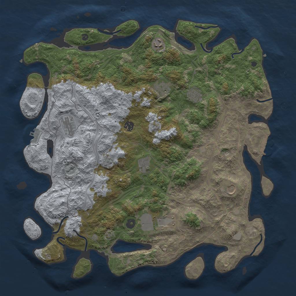 Rust Map: Procedural Map, Size: 4500, Seed: 75121, 17 Monuments