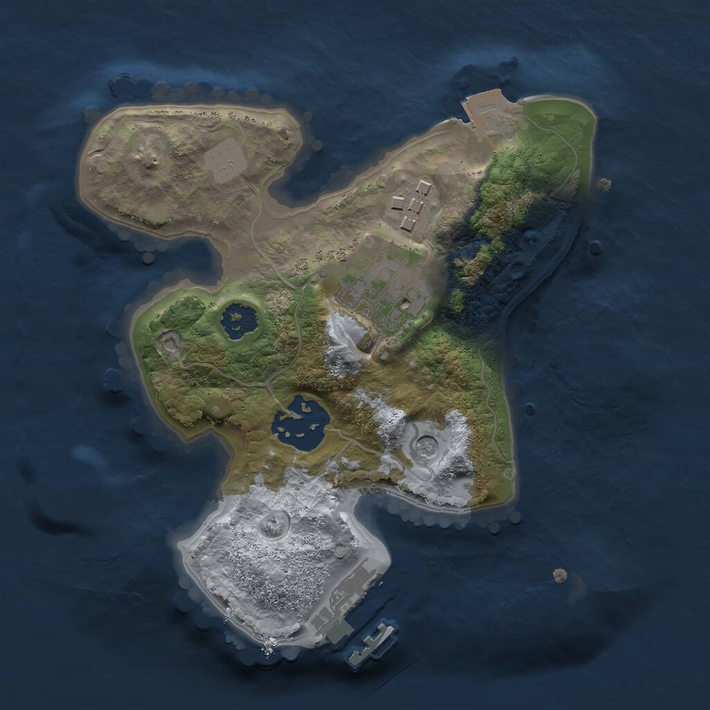 Rust Map: Procedural Map, Size: 2000, Seed: 1650935257, 6 Monuments