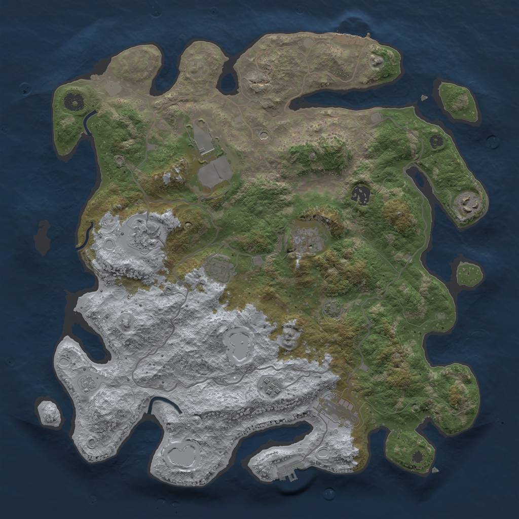 Rust Map: Procedural Map, Size: 4000, Seed: 890579563, 16 Monuments