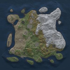 Thumbnail Rust Map: Procedural Map, Size: 3500, Seed: 1184874255, 14 Monuments