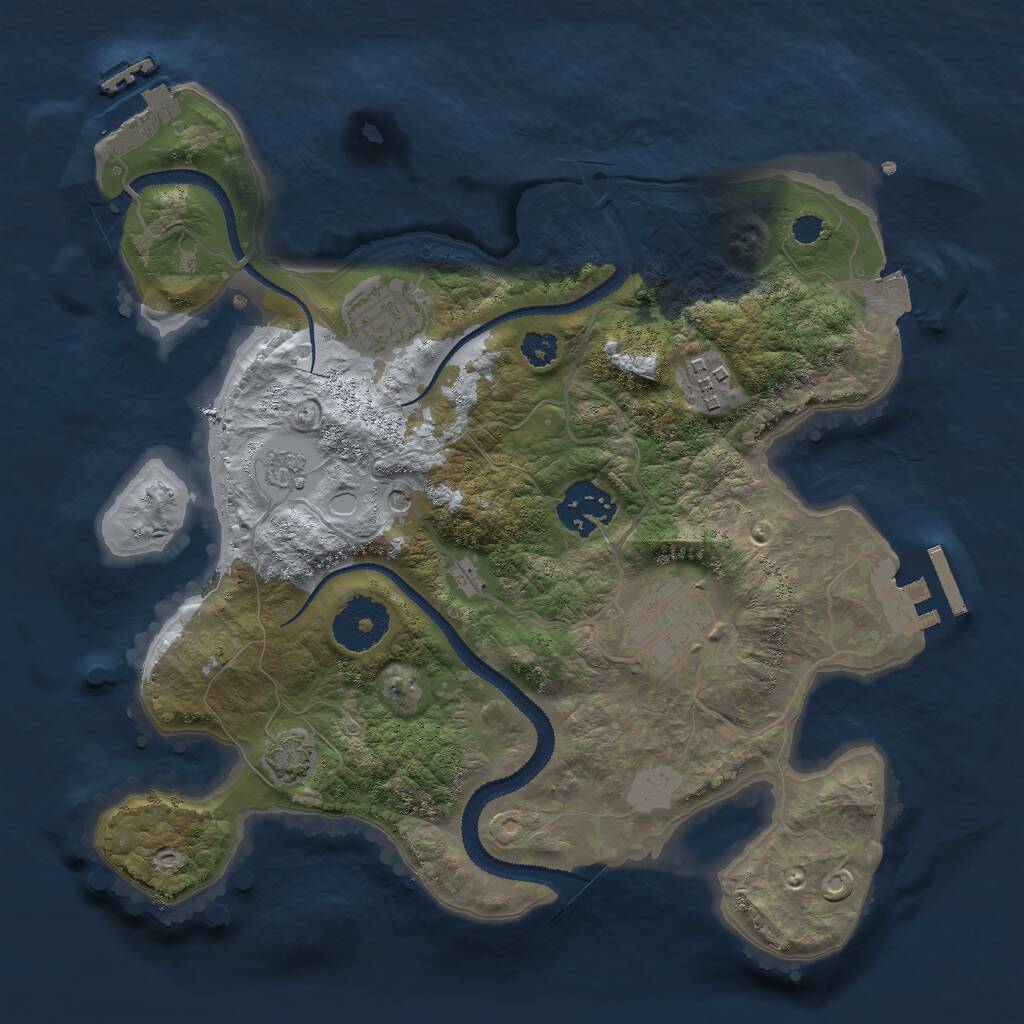 Rust Map: Procedural Map, Size: 2850, Seed: 654321, 10 Monuments
