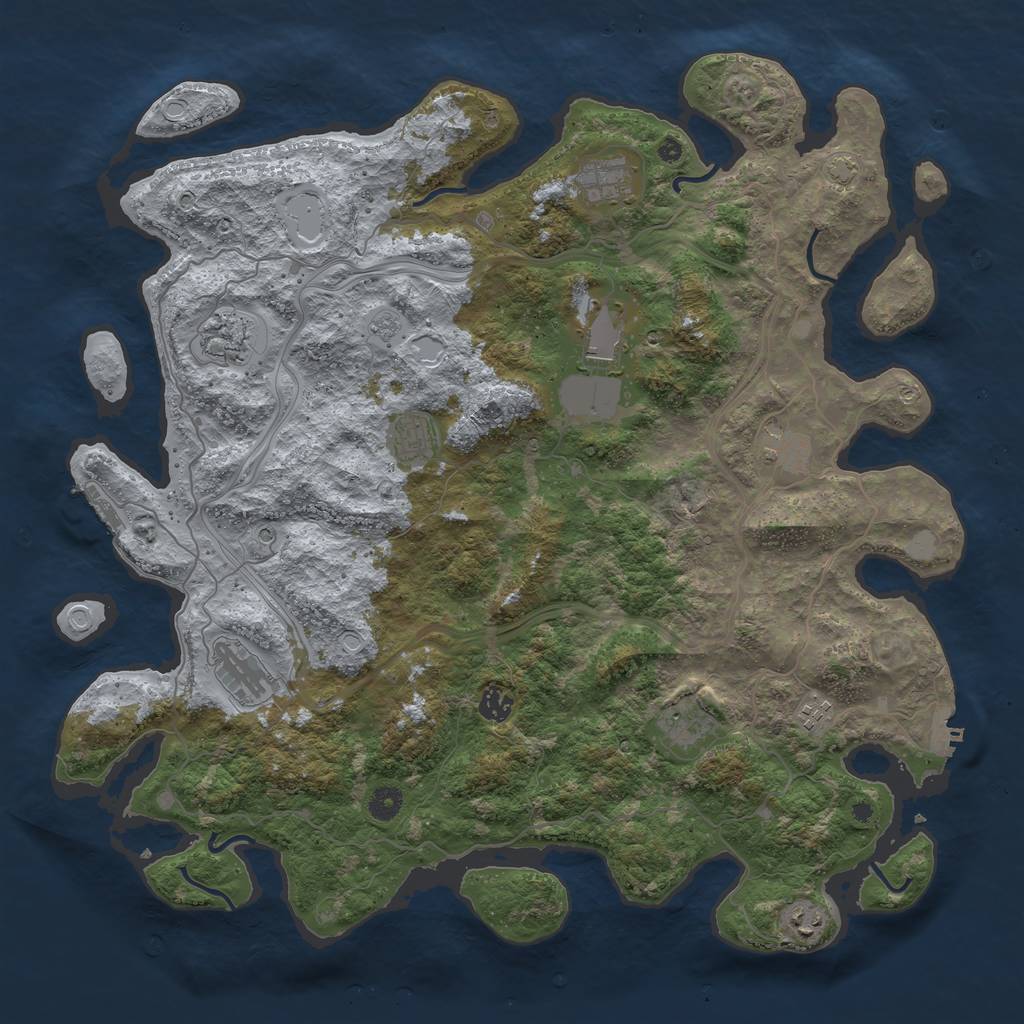 Rust Map: Procedural Map, Size: 4500, Seed: 1684099328, 18 Monuments