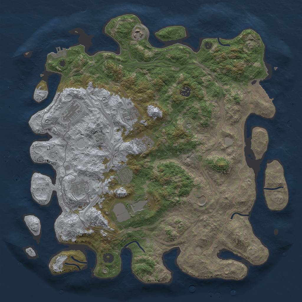 Rust Map: Procedural Map, Size: 4250, Seed: 1233172452, 18 Monuments