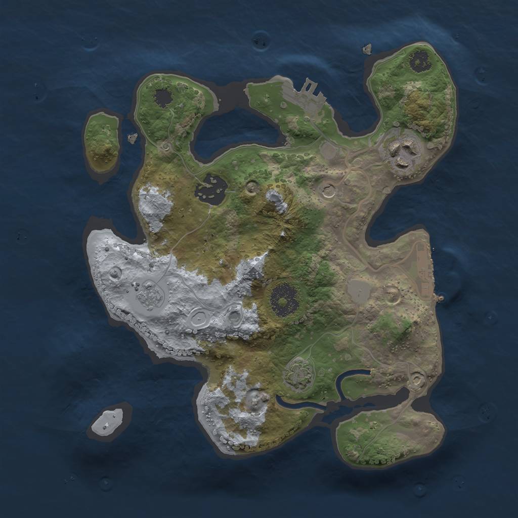 Rust Map: Procedural Map, Size: 2500, Seed: 22811, 10 Monuments