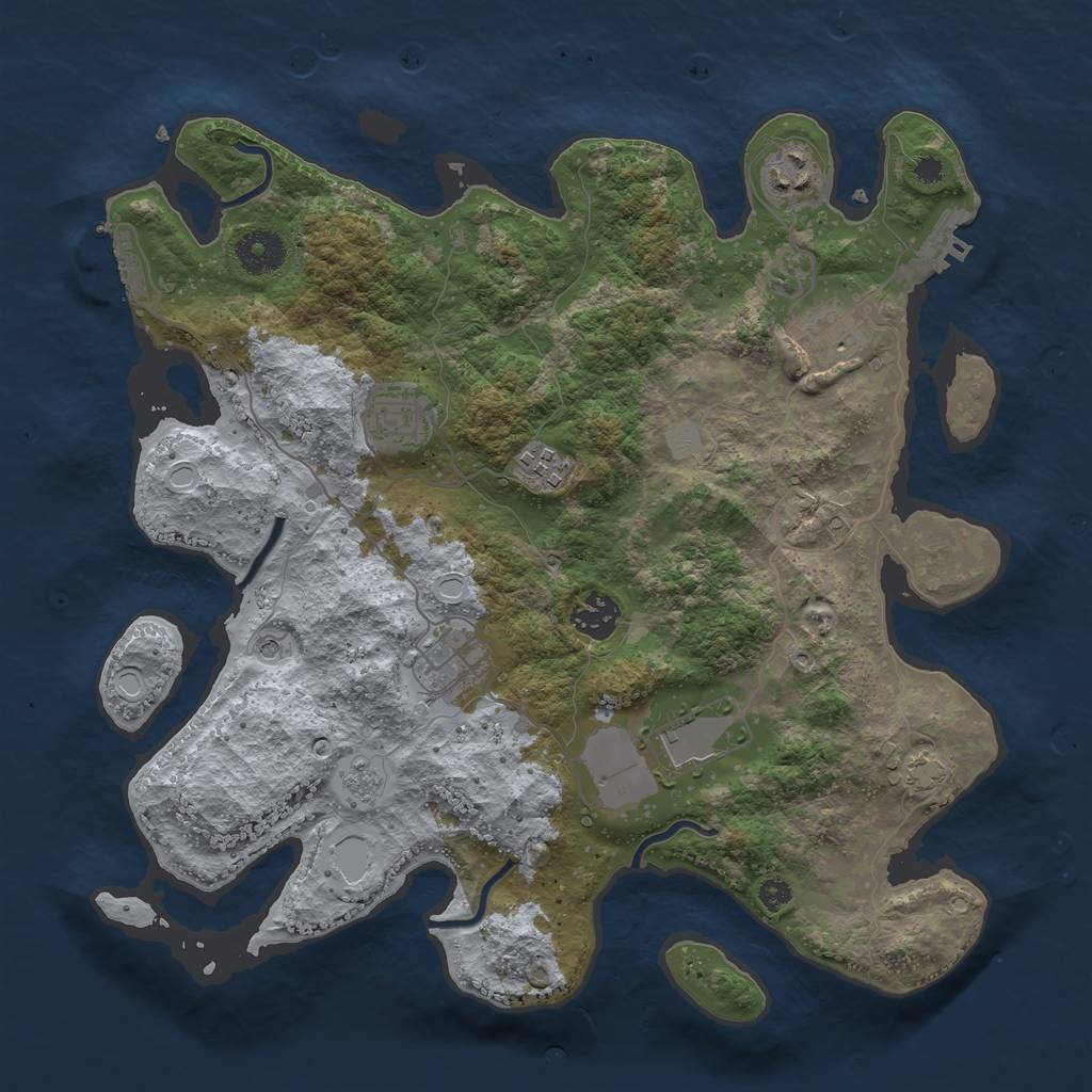 Rust Map: Procedural Map, Size: 3500, Seed: 55909858, 15 Monuments