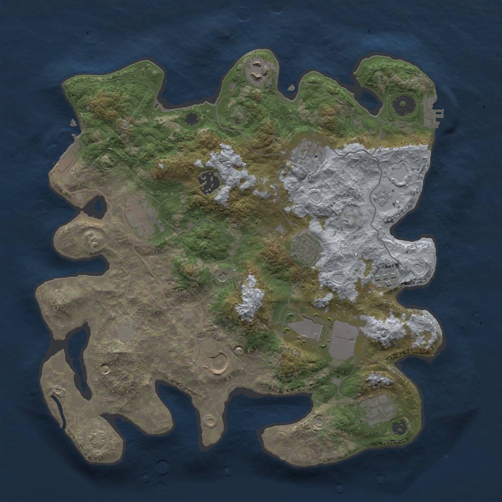 Rust Map: Procedural Map, Size: 3500, Seed: 23510251, 17 Monuments