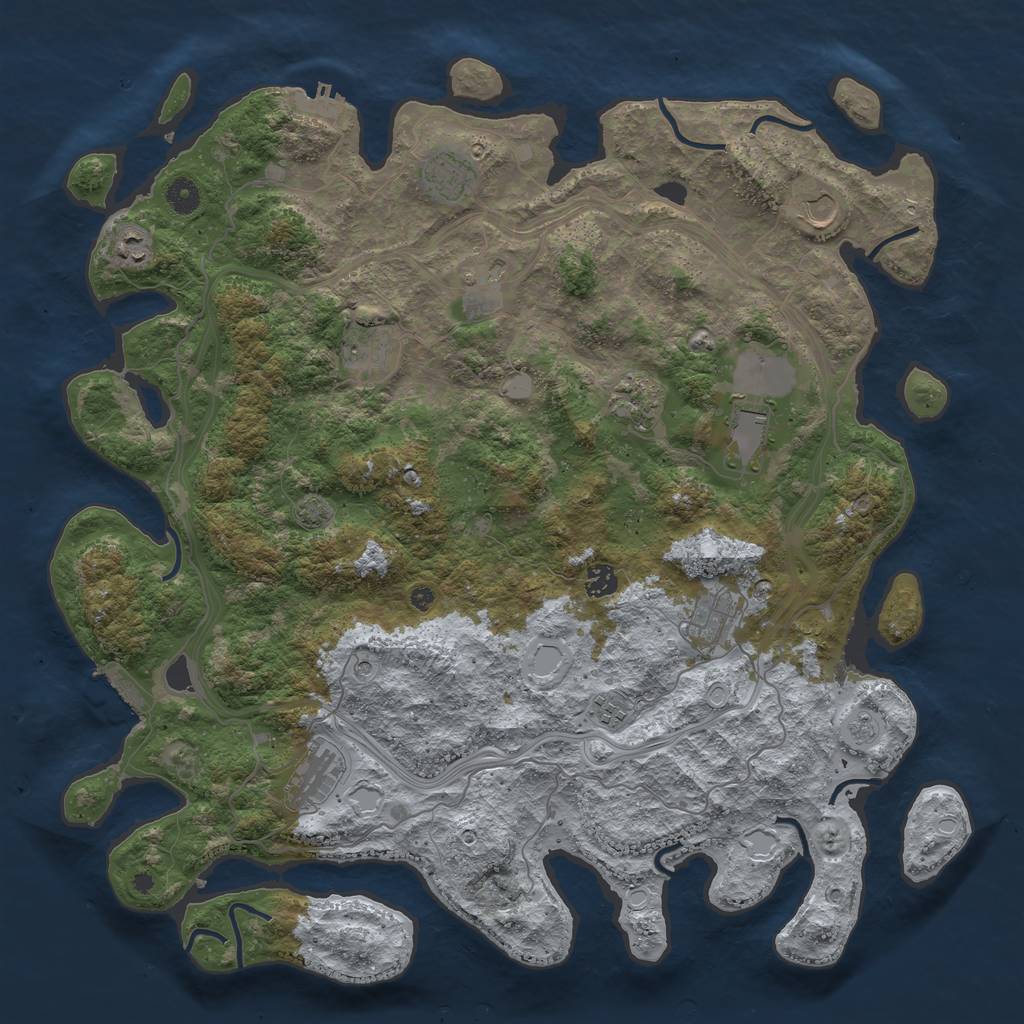Rust Map: Procedural Map, Size: 4500, Seed: 1441243999, 19 Monuments