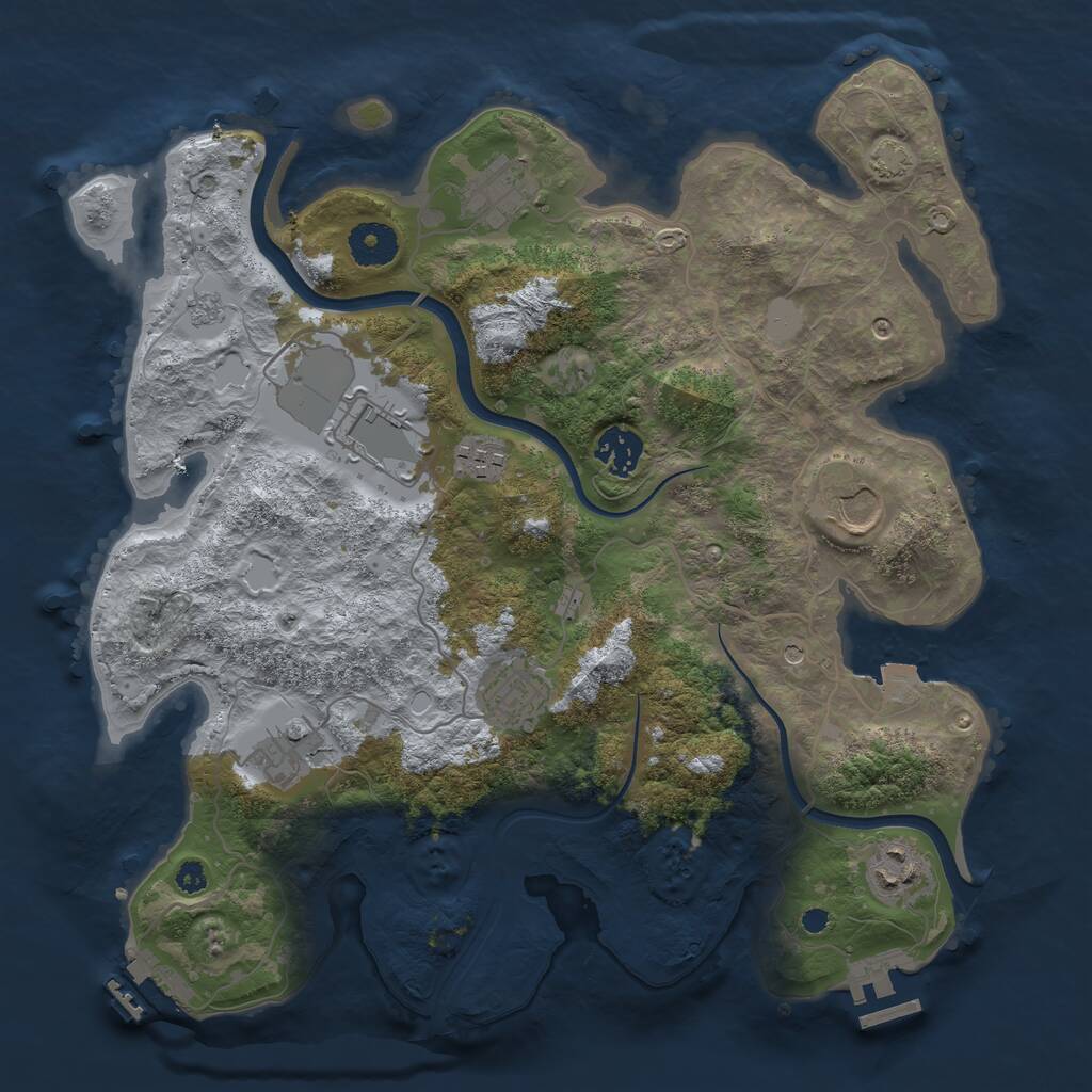 Rust Map: Procedural Map, Size: 3500, Seed: 335835321, 14 Monuments