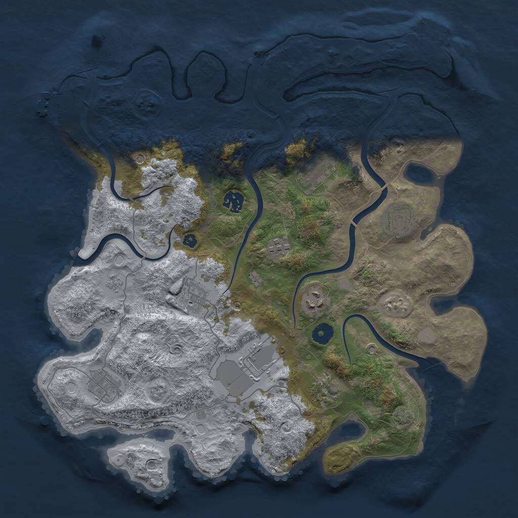 Rust Map: Procedural Map, Size: 3750, Seed: 89421085, 15 Monuments