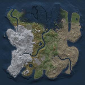 Thumbnail Rust Map: Procedural Map, Size: 3500, Seed: 627187482, 14 Monuments