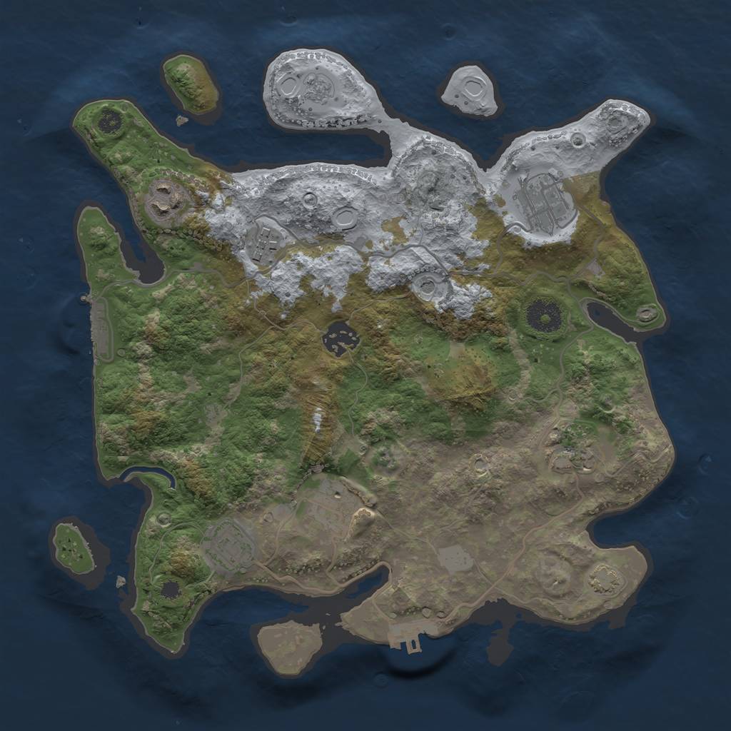 Rust Map: Procedural Map, Size: 3200, Seed: 1414213248, 15 Monuments