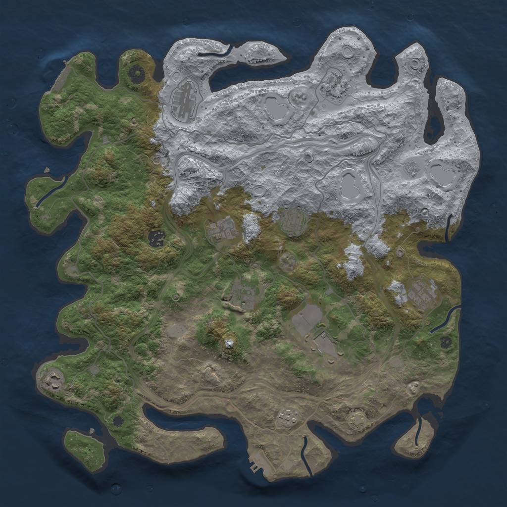 Rust Map: Procedural Map, Size: 4250, Seed: 3001618, 18 Monuments