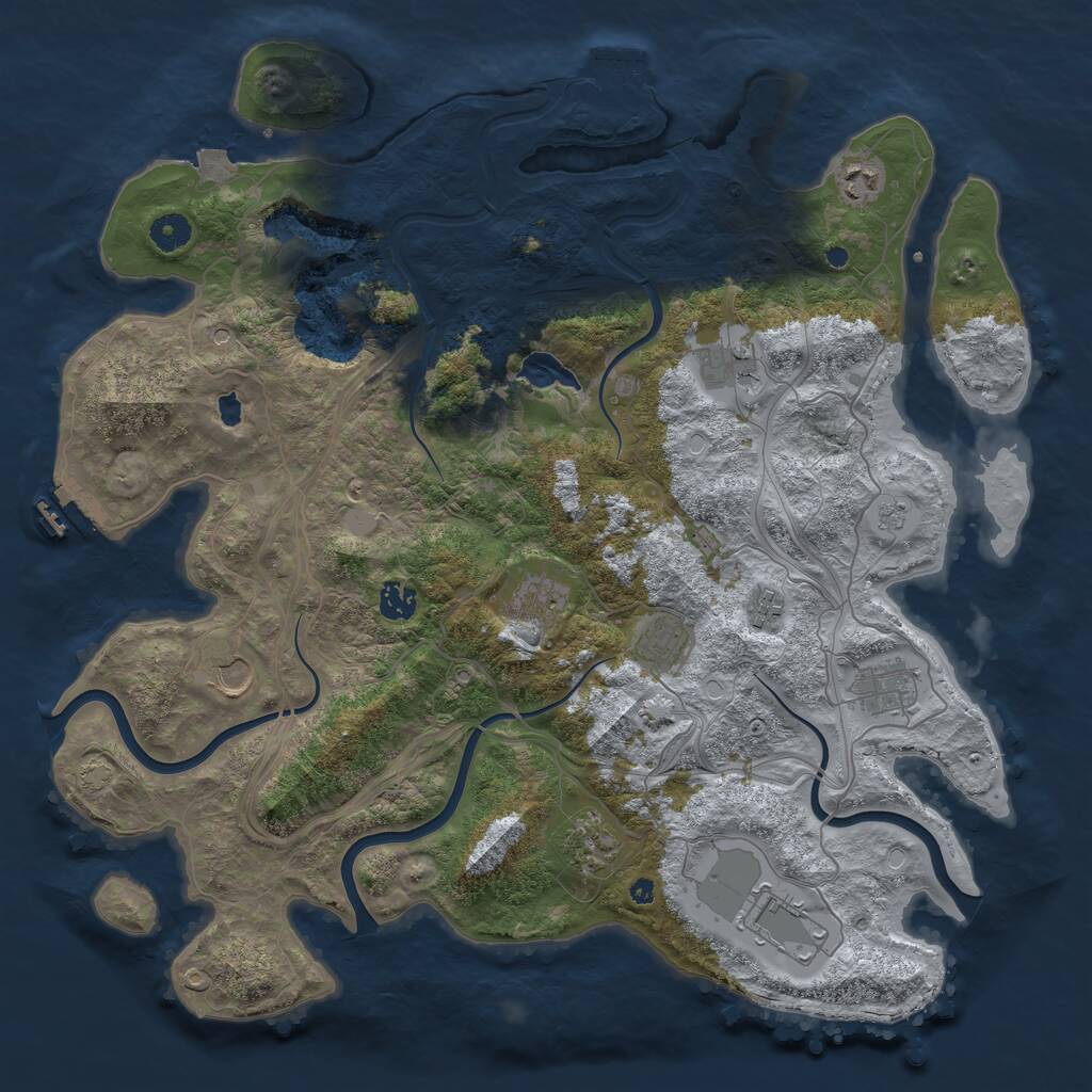 Rust Map: Procedural Map, Size: 4250, Seed: 1974913, 16 Monuments