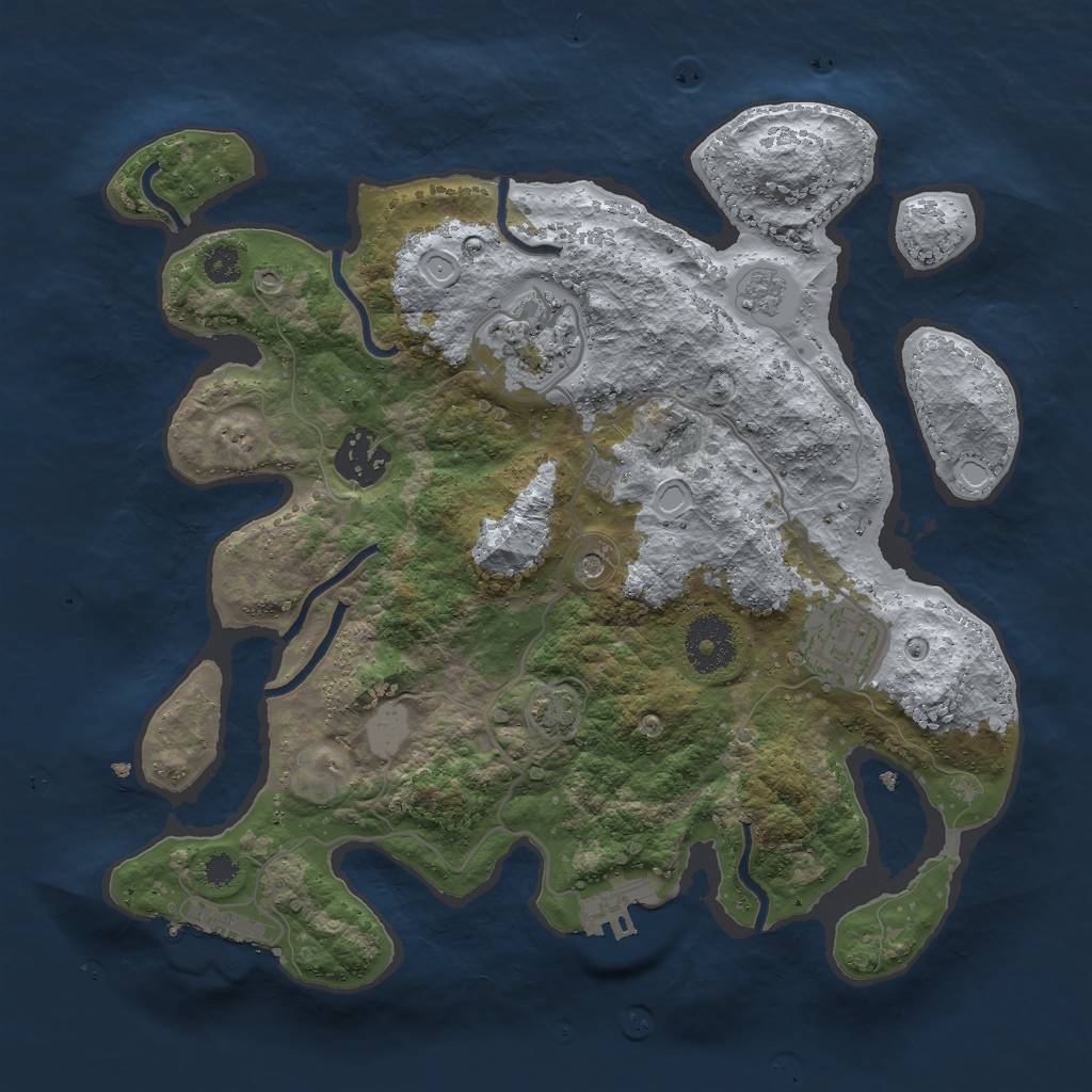 Rust Map: Procedural Map, Size: 3000, Seed: 16661, 11 Monuments