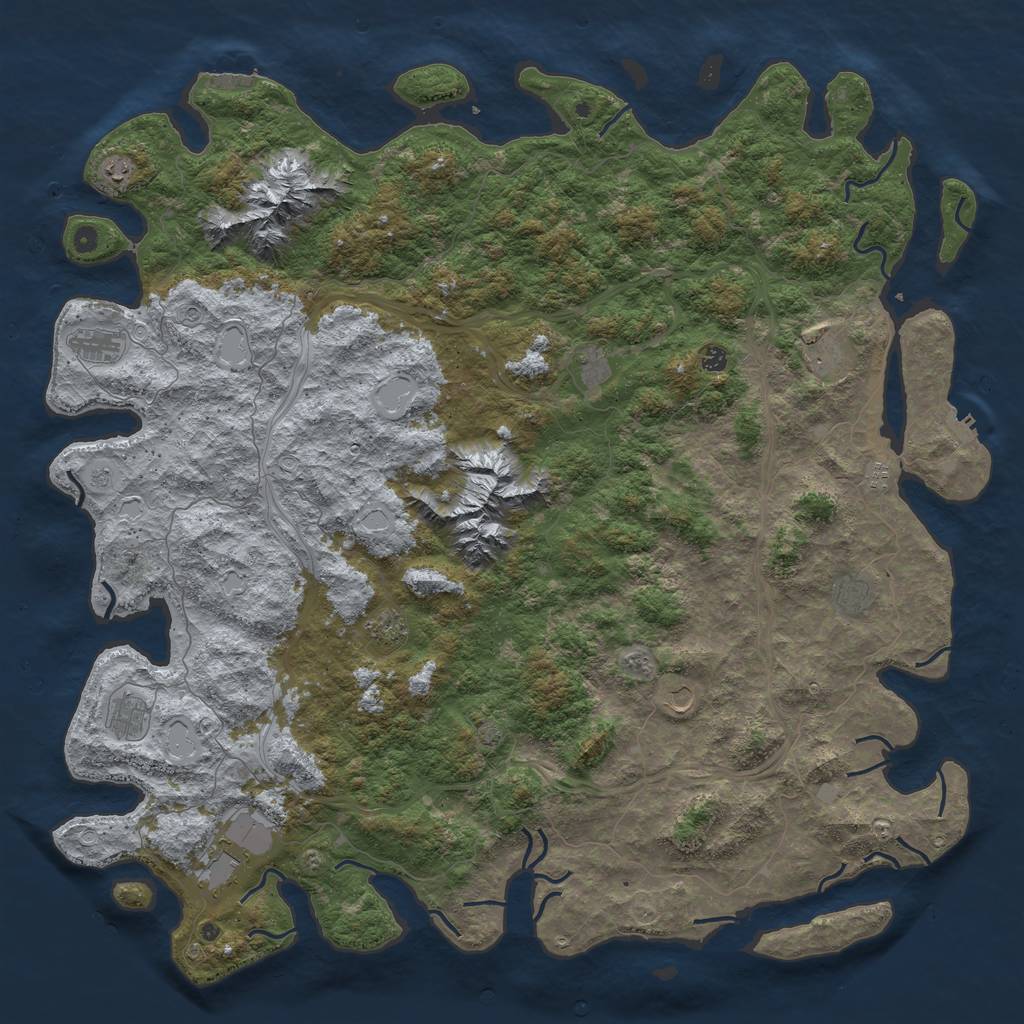 Rust Map: Procedural Map, Size: 6000, Seed: 98242, 19 Monuments