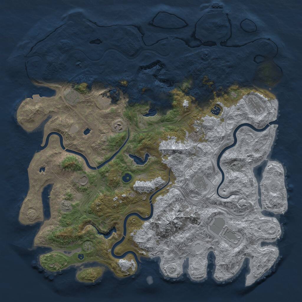 Rust Map: Procedural Map, Size: 5000, Seed: 294782746, 16 Monuments