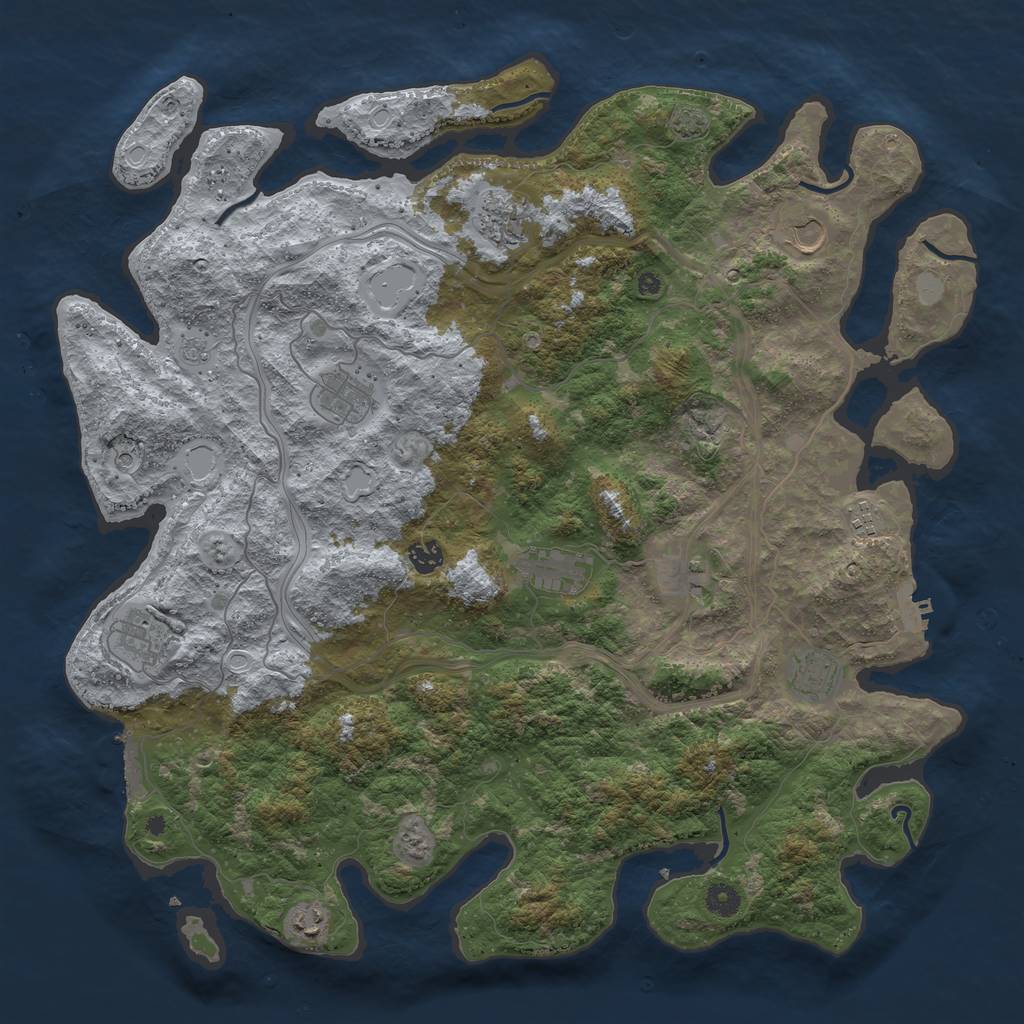 Rust Map: Procedural Map, Size: 4500, Seed: 268810813, 18 Monuments